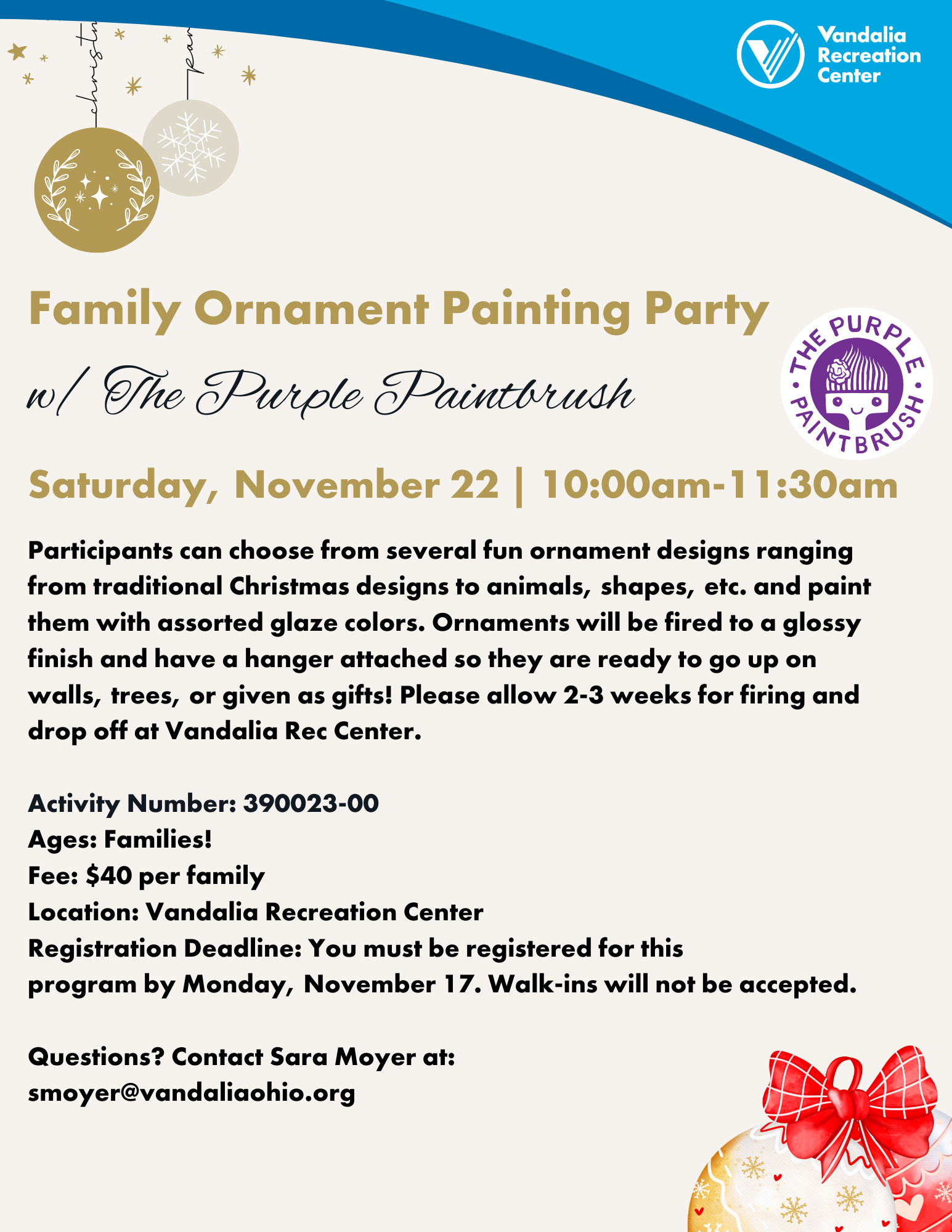 Family Ornament Painting Party The Purple Paintbrush 2025