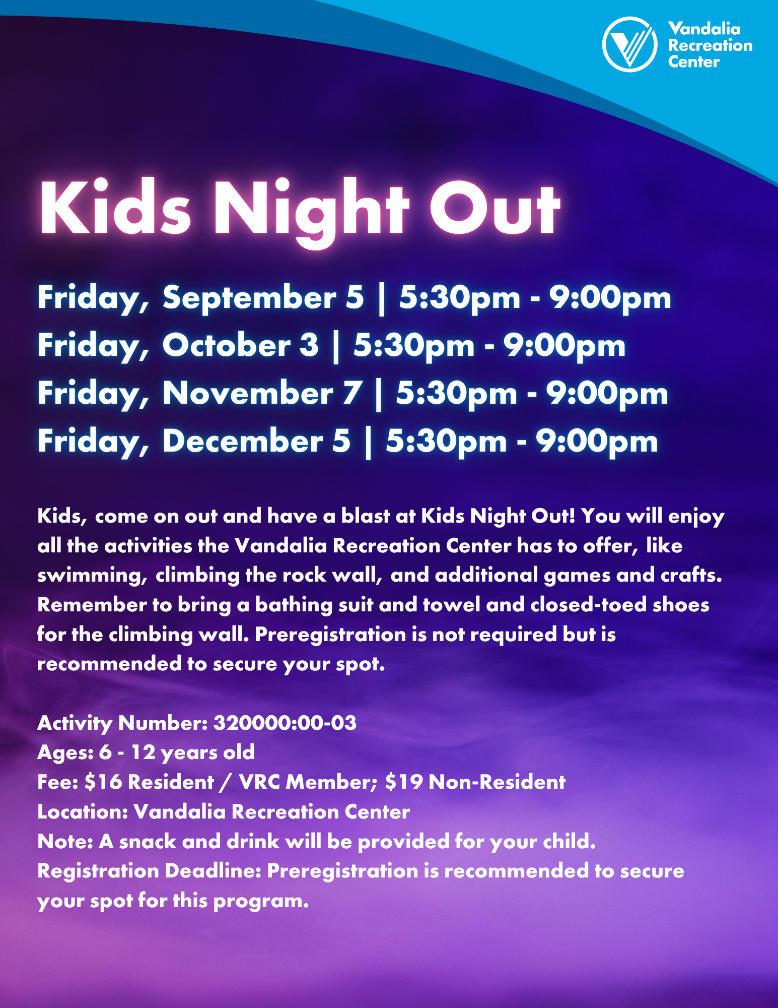 Kids Night Out September-December 2025